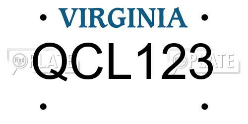 QCL123 Virginia License Plate