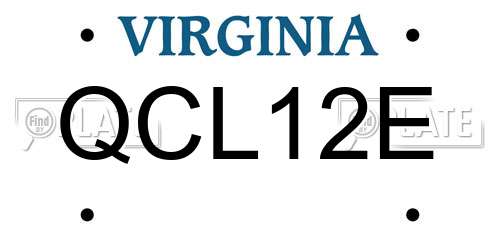 QCL12E Virginia License Plate