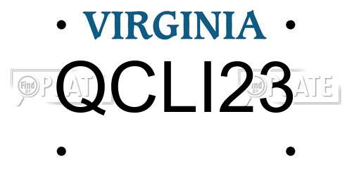 QCLI23 Virginia License Plate
