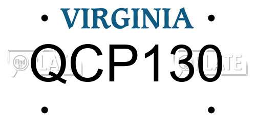 QCP130 Virginia License Plate