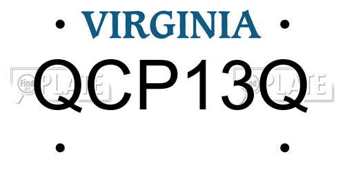 QCP13Q Virginia License Plate