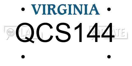 QCS144 Virginia License Plate