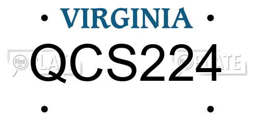 QCS224 Virginia License Plate
