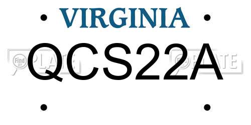 QCS22A Virginia License Plate