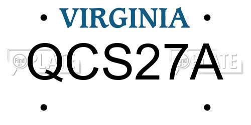 QCS27A Virginia License Plate