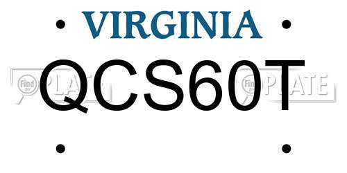 QCS60T Virginia License Plate
