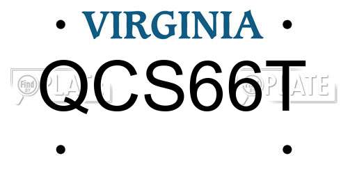 QCS66T Virginia License Plate