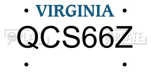 QCS66Z Virginia License Plate
