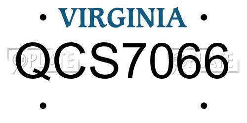 QCS7066 Virginia License Plate