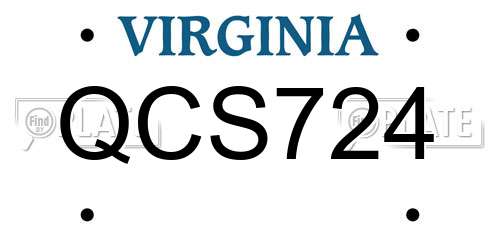 QCS724 Virginia License Plate