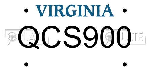 QCS900 Virginia License Plate