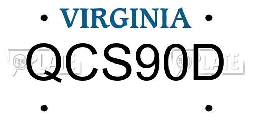 QCS90D Virginia License Plate