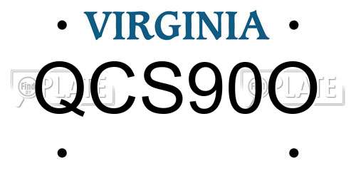 QCS90O Virginia License Plate