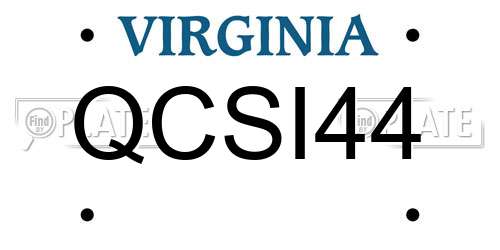 QCSI44 Virginia License Plate