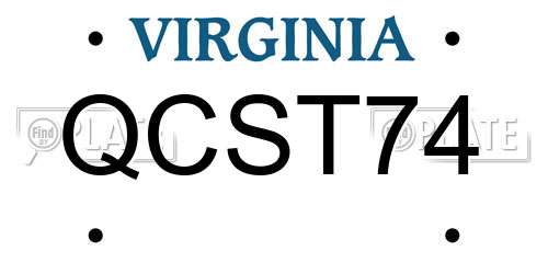 QCST74 Virginia License Plate