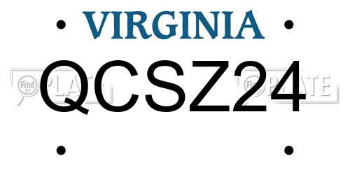 QCSZ24 Virginia License Plate