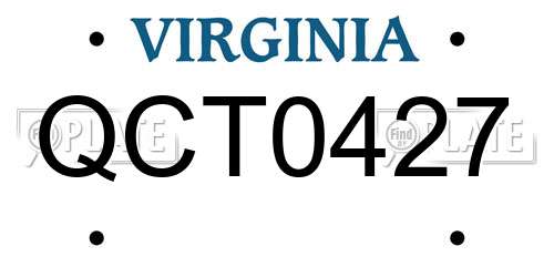 QCT0427 Virginia License Plate