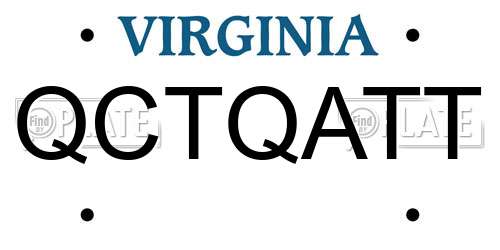QCTQATT Virginia License Plate