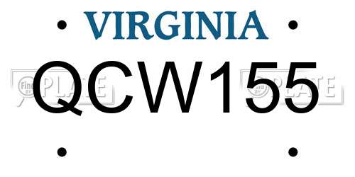 QCW155 Virginia License Plate