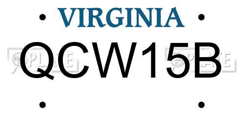 QCW15B Virginia License Plate