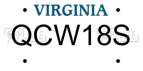 QCW18S Virginia License Plate