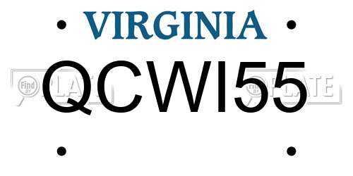 QCWI55 Virginia License Plate