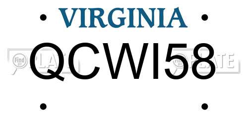 QCWI58 Virginia License Plate
