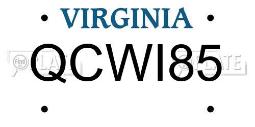 QCWI85 Virginia License Plate