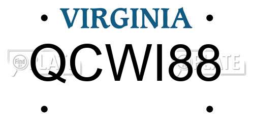 QCWI88 Virginia License Plate
