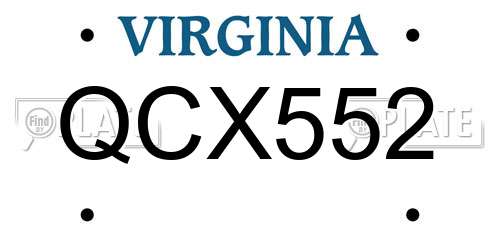QCX552 Virginia License Plate