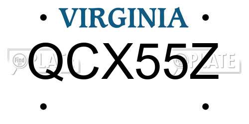QCX55Z Virginia License Plate