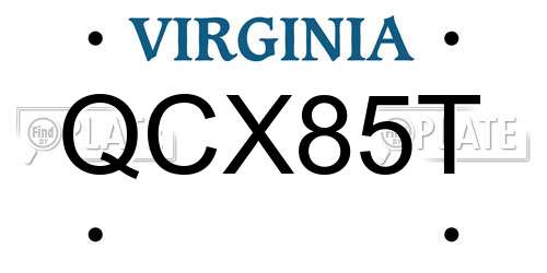 QCX85T Virginia License Plate