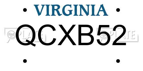 QCXB52 Virginia License Plate