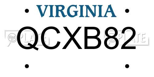 QCXB82 Virginia License Plate