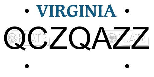 QCZQAZZ Virginia License Plate