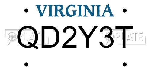 QD2Y3T Virginia License Plate