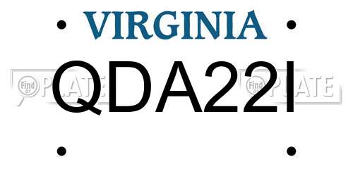 QDA22I Virginia License Plate