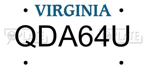 QDA64U Virginia License Plate