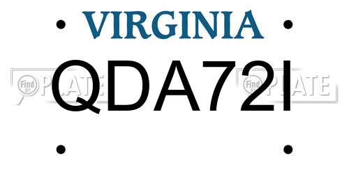 QDA72I Virginia License Plate