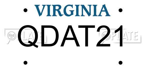 QDAT21 Virginia License Plate