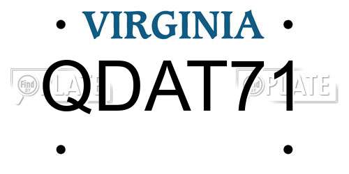 QDAT71 Virginia License Plate