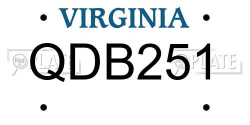 QDB251 Virginia License Plate