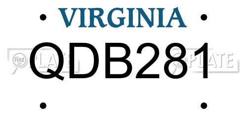 QDB281 Virginia License Plate