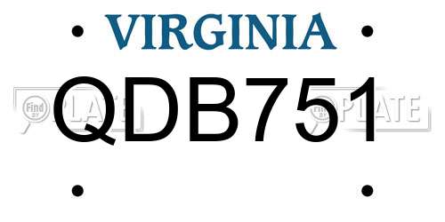 QDB751 Virginia License Plate