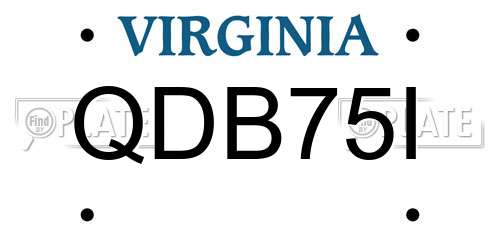 QDB75I Virginia License Plate
