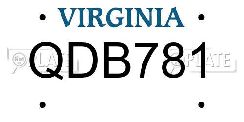 QDB781 Virginia License Plate