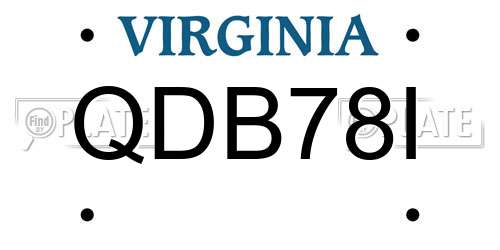 QDB78I Virginia License Plate