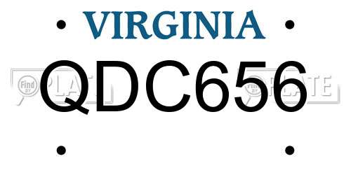 QDC656 Virginia License Plate