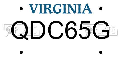 QDC65G Virginia License Plate