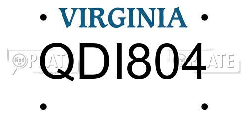 QDI804 Virginia License Plate